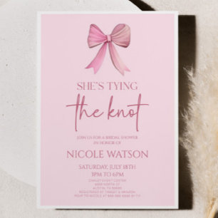 Ze bindt de knoop roze strik Vrijgezellenfeest Kaart