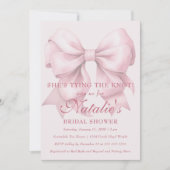 Ze bindt de knoop roze strik Vrijgezellenfeest Kaart (Voorkant)