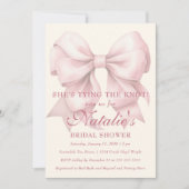 Ze bindt de knoop roze strik Vrijgezellenfeest Kaart (Voorkant)