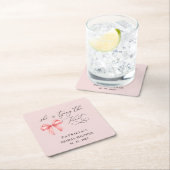 Ze bindt de knoop roze strik Vrijgezellenfeest Kartonnen Onderzetters (Insitu)