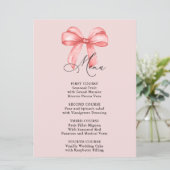 Ze bindt de knoop roze strik Vrijgezellenfeest Menu (Staand voorkant)