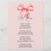 Ze bindt de knoop roze strik Vrijgezellenfeest Menu (Voorkant)