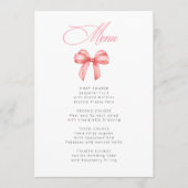 Ze bindt de knoop roze strik Vrijgezellenfeest Menu (Voorkant)