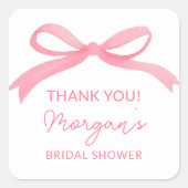 Ze bindt de knoop roze strik Vrijgezellenfeest Vierkante Sticker (Voorkant)