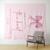 Ze bindt de knoop roze strik Vrijgezellenfeest Wandkleed (In Situ (horizontaal))