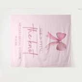 Ze bindt de knoop roze strik Vrijgezellenfeest Wandkleed (Voorkant (horizontaal))