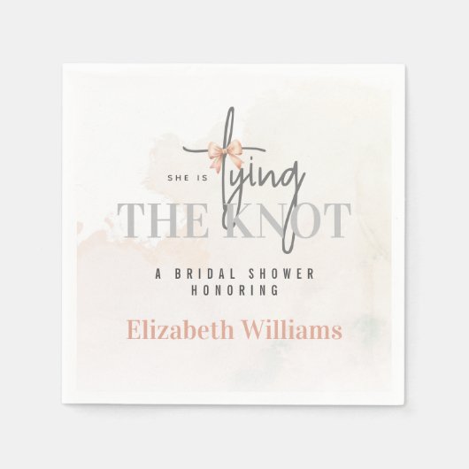 Ze bindt de knoop roze Vrijgezellenfeest feest Servet (Voorkant)