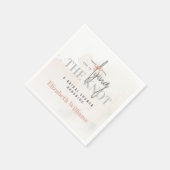 Ze bindt de knoop roze Vrijgezellenfeest feest Servet (Hoek)