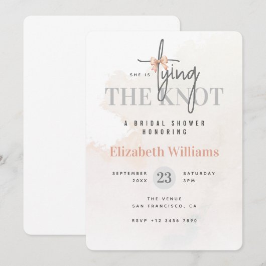 Ze bindt de knoop roze Vrijgezellenfeest Kaart (Voorkant / Achterkant)