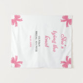 Ze bindt de knoop roze Vrijgezellenfeesten achterg Wandkleed (Voorkant (horizontaal))