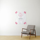 Ze bindt de knoop roze Vrijgezellenfeesten achterg Wandkleed (In situ)