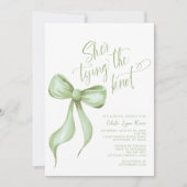 Ze bindt de knoop Sage Green Bow Vrijgezellenfeest Kaart (Voorkant)