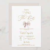 Ze bindt de knoop strik bruids douche uitnodiging (Voorkant / Achterkant)