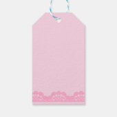 Ze bindt de knoop strik vrijgezellenfeest gunst cadeaulabel (Achterkant)