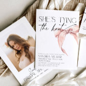 Ze bindt de knoop Vrijgezellenfeest blush roze boo Kaart