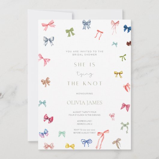 Ze bindt de knoop vrijgezellenfeest kaart (Voorkant)