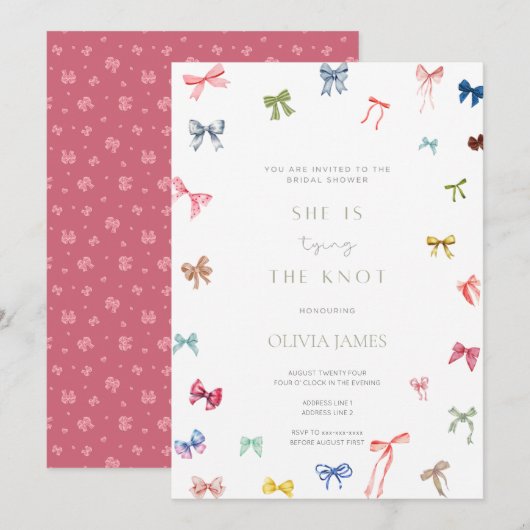 Ze bindt de knoop vrijgezellenfeest kaart (Voorkant / Achterkant)