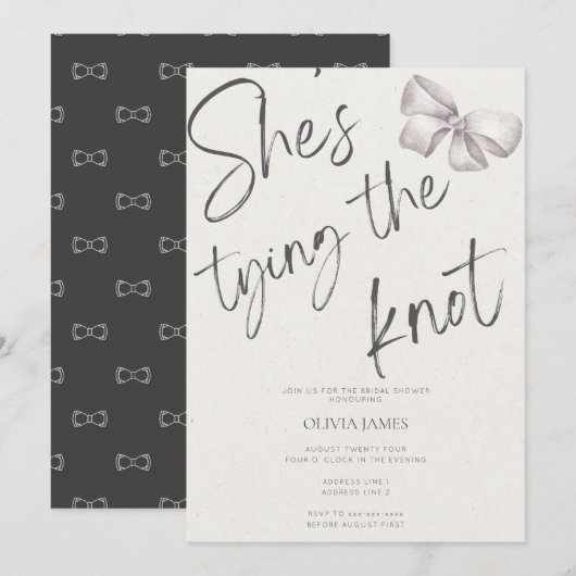 Ze bindt de knoop vrijgezellenfeest kaart (Voorkant / Achterkant)