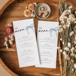 Ze bindt de knoop Vrijgezellenfeest Menu blauwe bo