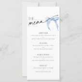 Ze bindt de knoop Vrijgezellenfeest Menu blauwe bo (Voorkant)