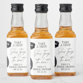 Ze bindt de knoop Vrijgezellenfeest partij gunst Likeurfles Etiket