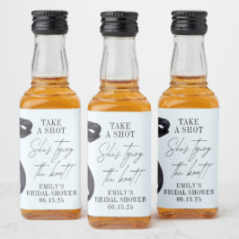 Ze bindt de knoop Vrijgezellenfeest partij gunst Likeurfles Etiket