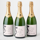 Ze bindt de knoop Vrijgezellenfeest partij gunst Sparkling Wijnetiket (Flessen)