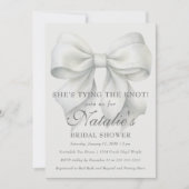 Ze bindt de knoop wit boog Vrijgezellenfeest Kaart (Voorkant)