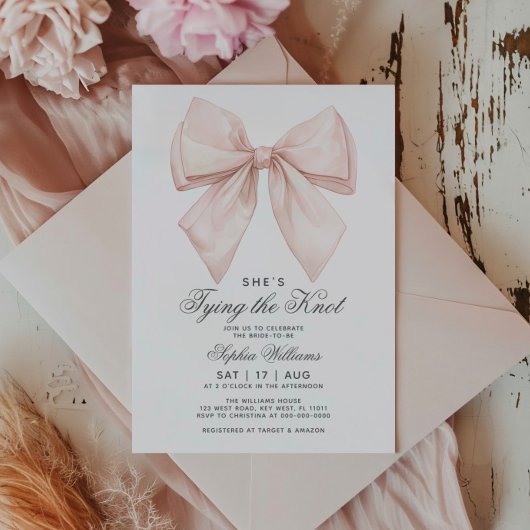 Ze bindt de knoop wit boog Vrijgezellenfeest Kaart