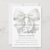 Ze bindt de knoop wit boog Vrijgezellenfeest Kaart (Voorkant)