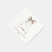 Ze bindt de knoop wit boog Vrijgezellenfeest Servet (Hoek)