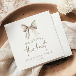 Ze bindt de knoop wit boog Vrijgezellenfeest Servet