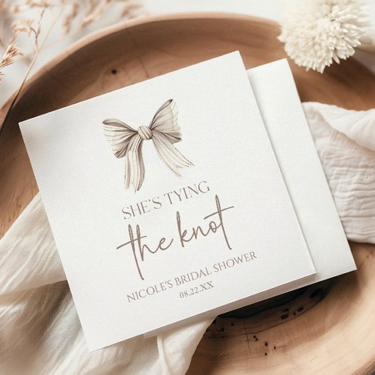 Ze bindt de knoop wit boog Vrijgezellenfeest Servet