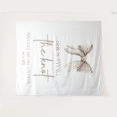 Ze bindt de knoop wit boog Vrijgezellenfeest Wandkleed (Voorkant (horizontaal))