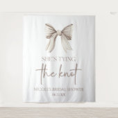 Ze bindt de knoop wit boog Vrijgezellenfeest Wandkleed (Voorkant)