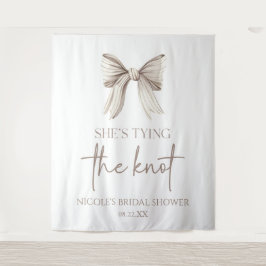 Ze bindt de knoop wit boog Vrijgezellenfeest Wandkleed