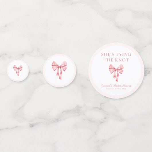 Ze bindt de knoop zacht roze coquette douche confetti (Achterkanten)