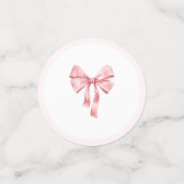 Ze bindt de knoop zacht roze coquette douche confetti (Kleine voorkant)