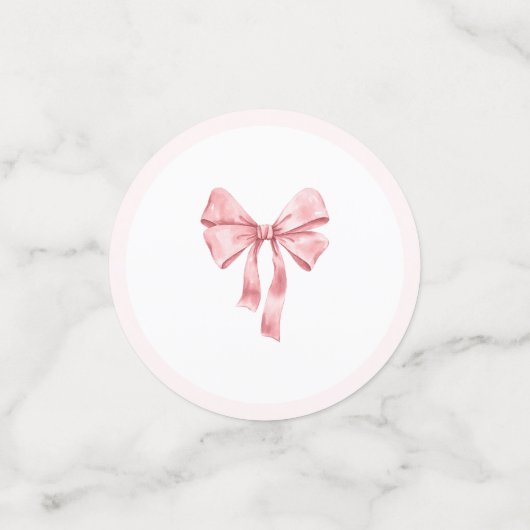 Ze bindt de knoop zacht roze coquette douche confetti (Kleine voorkant)