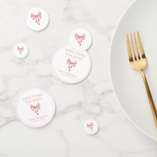 Ze bindt de knoop zacht roze coquette douche confetti (Groep)