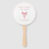 Ze bindt de knoop zacht roze coquette douche handwaaier (Achterkant)