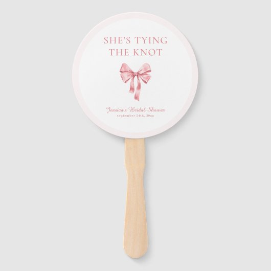 Ze bindt de knoop zacht roze coquette douche handwaaier (Voorkant)