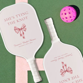 Ze bindt de knoop zacht roze coquette douche pickleball paddle