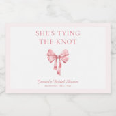 Ze bindt de knoop zacht roze coquette douche sparkling wijnetiket (Enkel label)