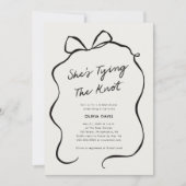 Ze bindt de knoop zwarte strik Vrijgezellenfeest Kaart (Voorkant)