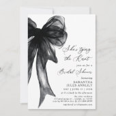 Ze bindt de knoop zwarte strik Vrijgezellenfeest Kaart (Voorkant)