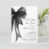 Ze bindt de knoop zwarte strik Vrijgezellenfeest Kaart (Staand voorkant)