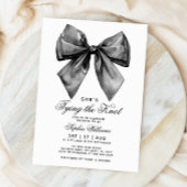 Ze bindt de knoop zwarte strik Vrijgezellenfeest Kaart