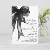 Ze bindt de knoop zwarte strik Vrijgezellenfeest Kaart (Staand voorkant)