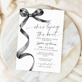 Ze bindt de Knot Black Bow Vrijgezellenfeest Kaart
